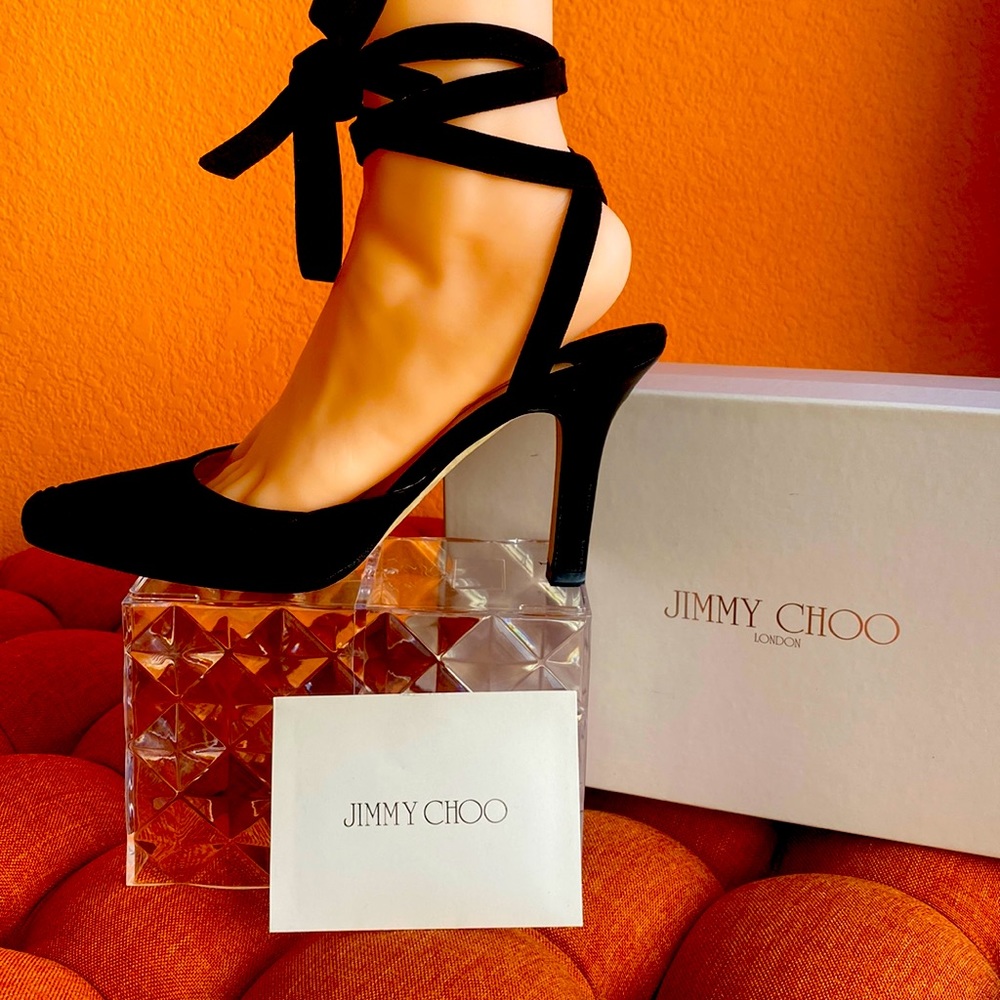 Jimmy Choo ankle eclipse black suede